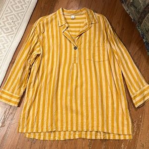 Old Navy Yellow Striped Popover